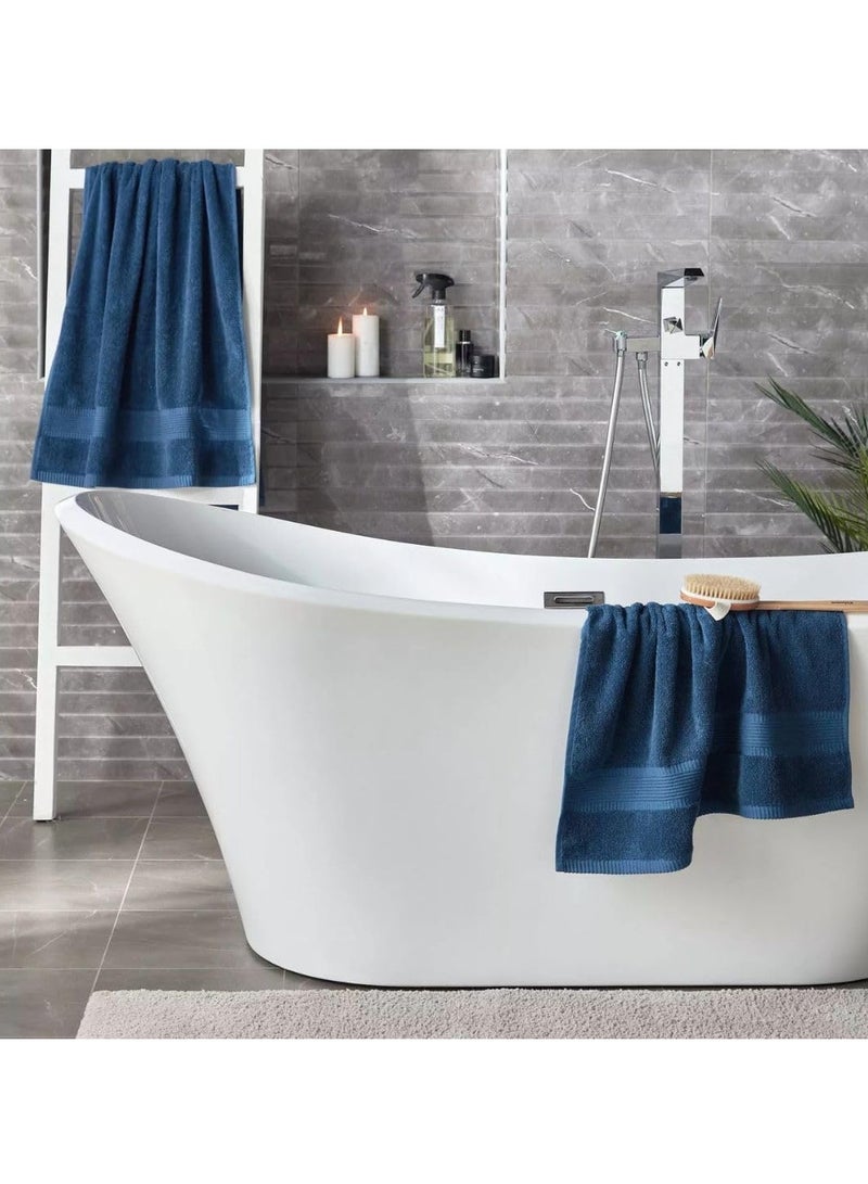 MXM MXM Bath Towel Set 3 & 2 Packs – 600 GSM 100% Cotton – Bath, Hand & Wash Set (Blue 2 Pair)  - Image 4