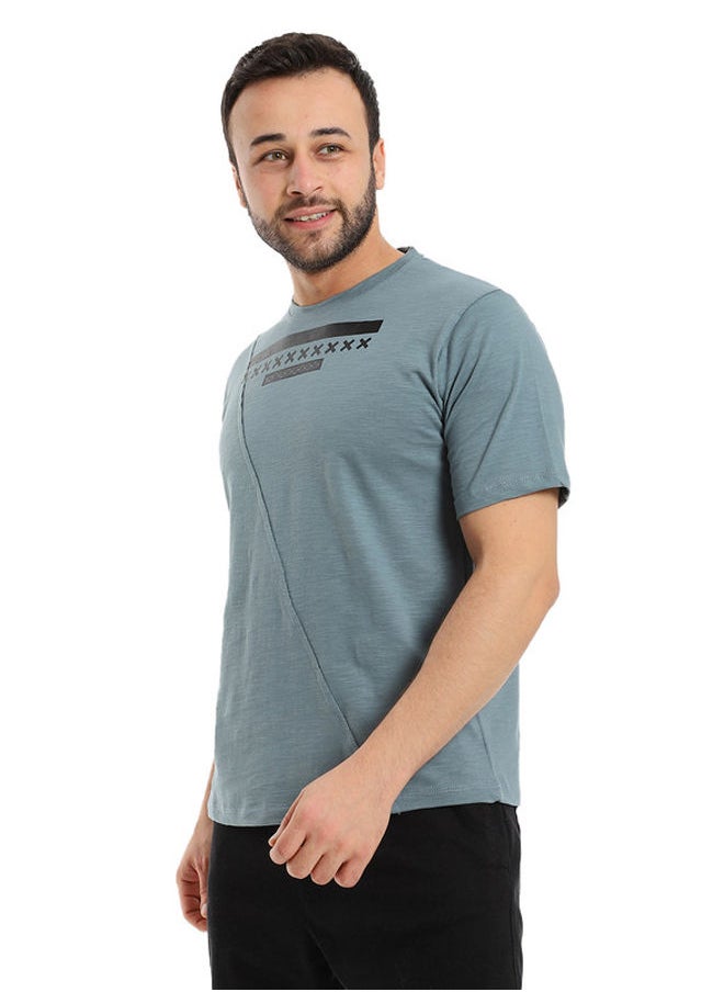 WHITE RABBIT - White Rabbit Slip On Heather Greenish Grey Short Sleeves - Image 1