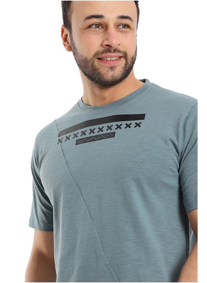 WHITE RABBIT - White Rabbit Slip On Heather Greenish Grey Short Sleeves - Image 1