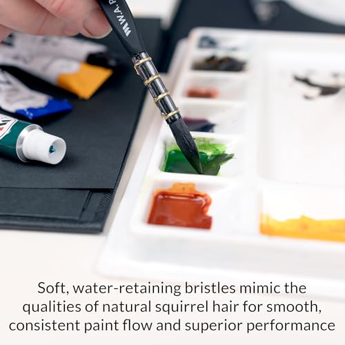 W.A. Portman WA Portman Quill Round Watercolor Brushes Professional 4pc Set – 100% Vegan, Cruelty-Free Synthetic Squirrel Hair Watercolor Brushes Set with Triangular Comfort Grip – Precision Art Brush for Artists - Image 3