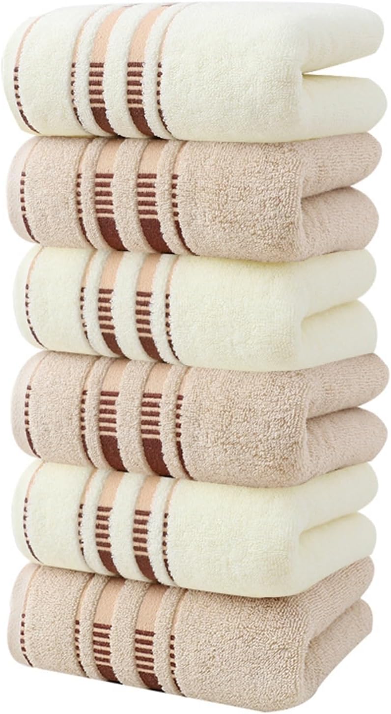 شاربدو 6 حزمة مناشف القطن للبالغين ، مناشف القطن الناعمة لغسيل الوجه - Image 1