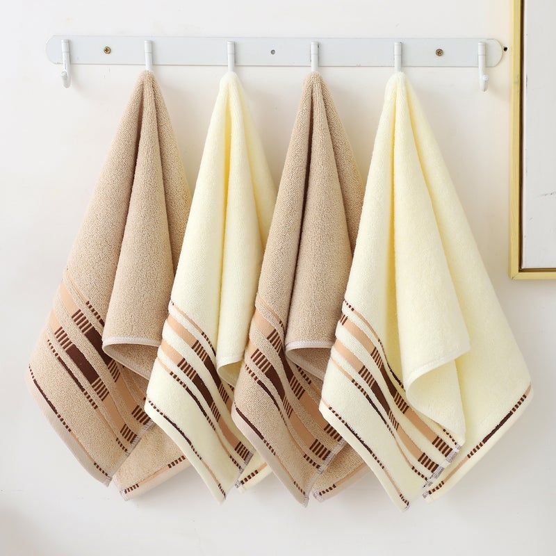 شاربدو 6 حزمة مناشف القطن للبالغين ، مناشف القطن الناعمة لغسيل الوجه - Image 3