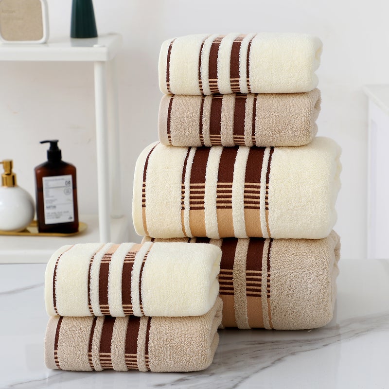 شاربدو 6 حزمة مناشف القطن للبالغين ، مناشف القطن الناعمة لغسيل الوجه - Image 2