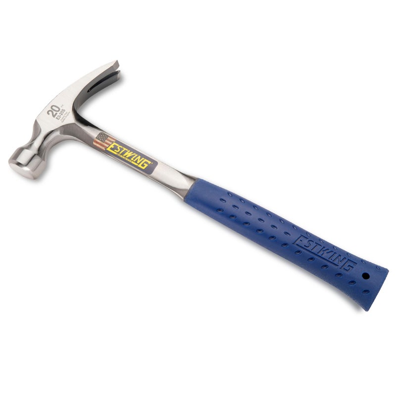 ESTWING Hammer - 20 oz Straight Rip Claw with Smooth Face & Shock Reduction Grip - E3-20S - Image 2