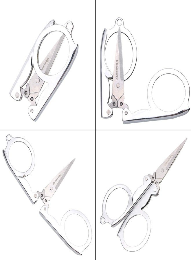 Shapenty Stainless Steel Folding Portable Travel Scissors Small Pocket Foldable Paper String Craft Shred Scissors, 15 Pack - Image 4