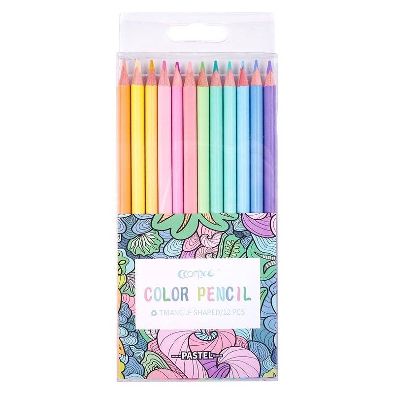 ECOTREE Easter Basket Stuffers for Teens, Macaron Colored Pencils, soften wood, Pastel coloring for adult and kids, Art Supplies for Kids, Pack of 12 - Image 1