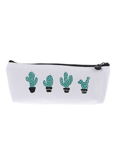 Generic Cactus Print Pencil Case White/Green 