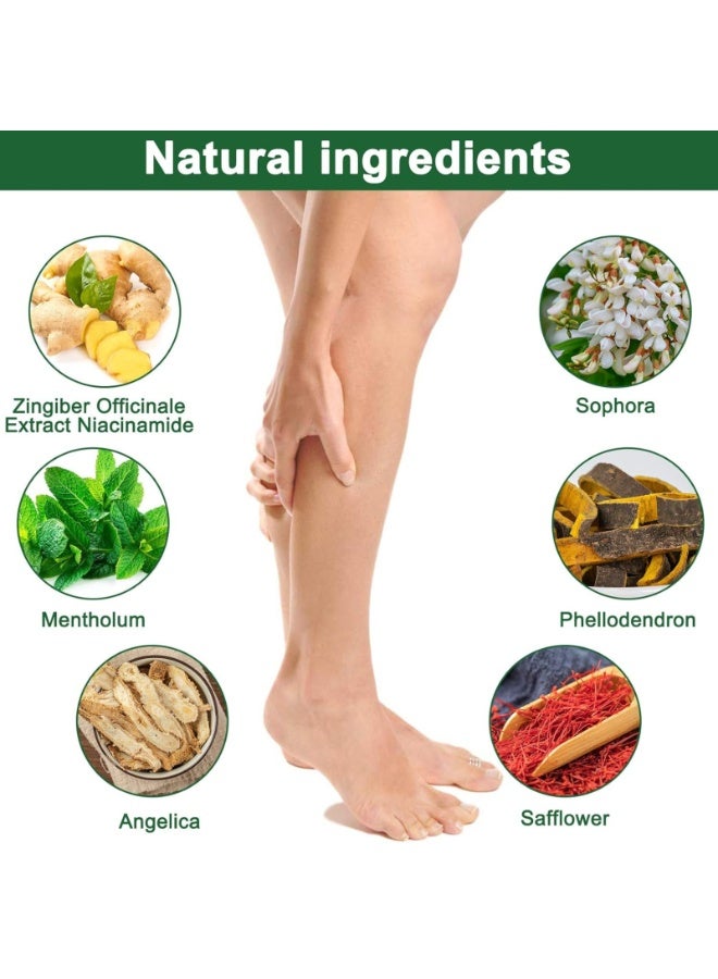 ELBBUB Varicose Veins Gel 100ML Improve Varicose and Spider Veins Relief Swelling and Pain Relief Phlebitis Angiitis Inflammation in Legs Hands and Thighs Blood Vein Treatment Cream Women and Men  - Image 3