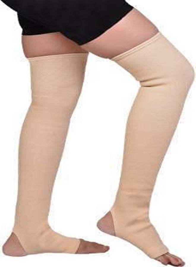 OOFY Varicose Vein Stocking Compression Thigh Length Knee Braces, Calf & Thigh Support (Beige)(XXXL) - Image 3