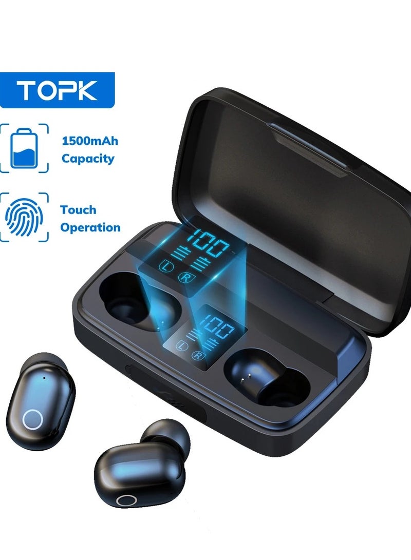 توبك سماعة توبك بلوتوث V5.0 لاسلكية تعمل بالبصمة 1500mAh - Image 4