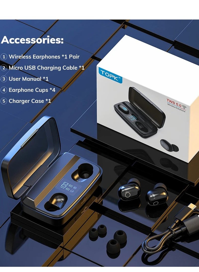 توبك سماعة توبك بلوتوث V5.0 لاسلكية تعمل بالبصمة 1500mAh - Image 3