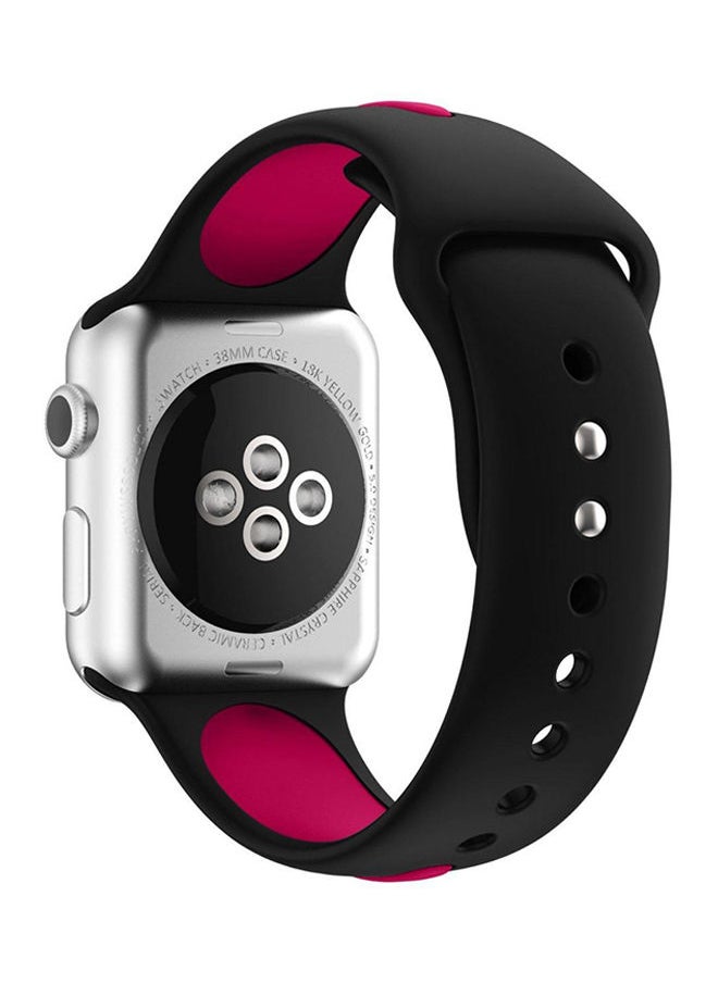 NIBEMINENT - Silicone Strap For Apple Watch Series 1/ 2/ 3/Nike + 42 mm Purple/Black - Image 1