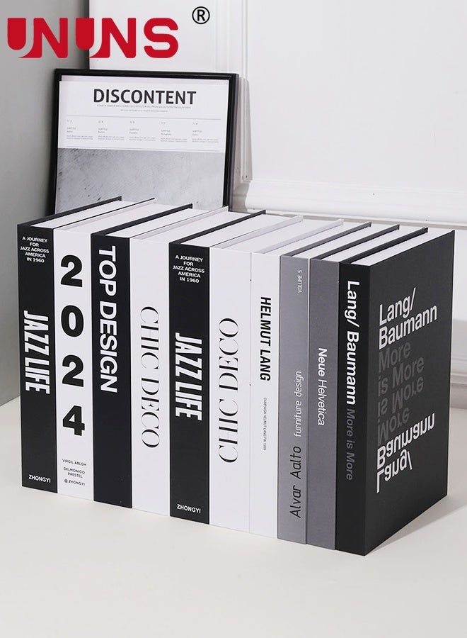 UNUNS 10 PCS Decorative Books for Home Decor,Set of 10 Fake Books,Aesthetic Bookshelf Decor for Living Room,Office,Bedroom, Coffee Table Decoration,Modern Stacked Display,Foldable - Image 4