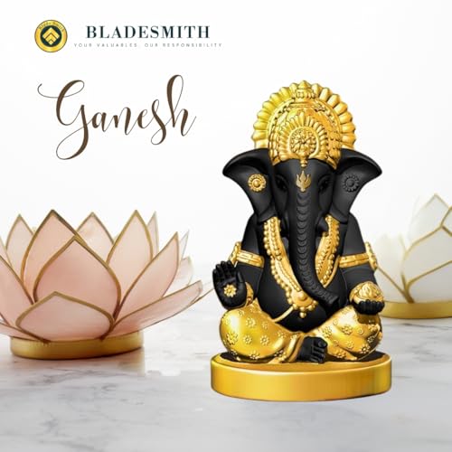 BLADESMITH Ganesh Ji for Puja, Ganpati Murti, Ganesh Idol for Home, Office, Living Room, Decorative Items, and Home Decor (Black) - Image 2
