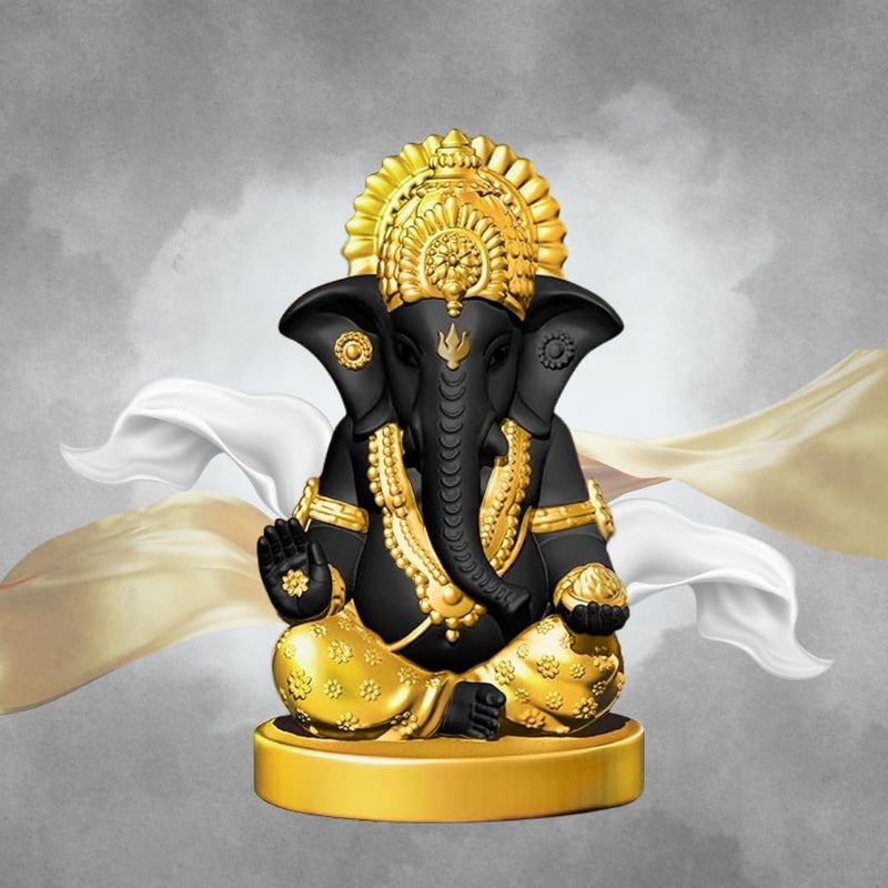 BLADESMITH Ganesh Ji for Puja, Ganpati Murti, Ganesh Idol for Home, Office, Living Room, Decorative Items, and Home Decor (Black) - Image 5
