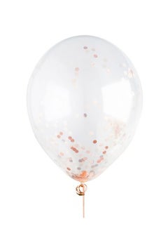 Hootyballoo Rose Gold Confett Filled 12" Latex Balloons 5Ct 