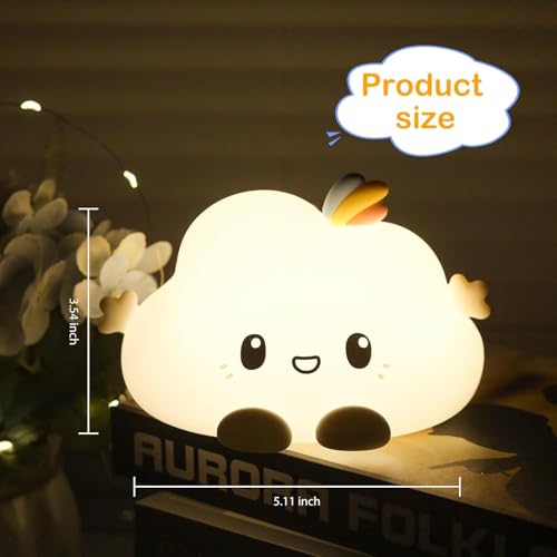 GITGRNTH Rechargeable Silicone Cloud Night Light for Kids | Color-Changing LED Changing Lamp |Adorable Room Decor & Gift for Toddlers, Teens, & Valentine's Day Present (Cloud, Regular), Multicolor - Image 2