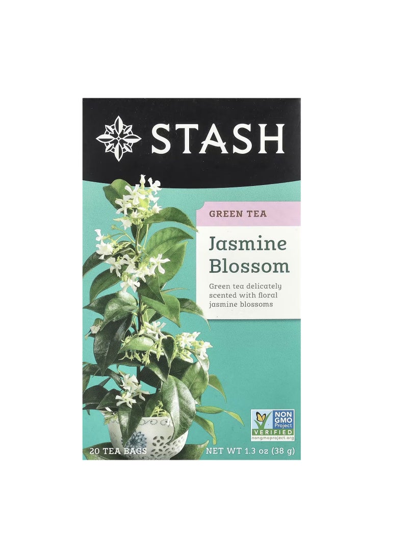 Stash Tea, Green Tea, Jasmine Blossom, 20 Tea Bags, 1.3 oz (38 g)