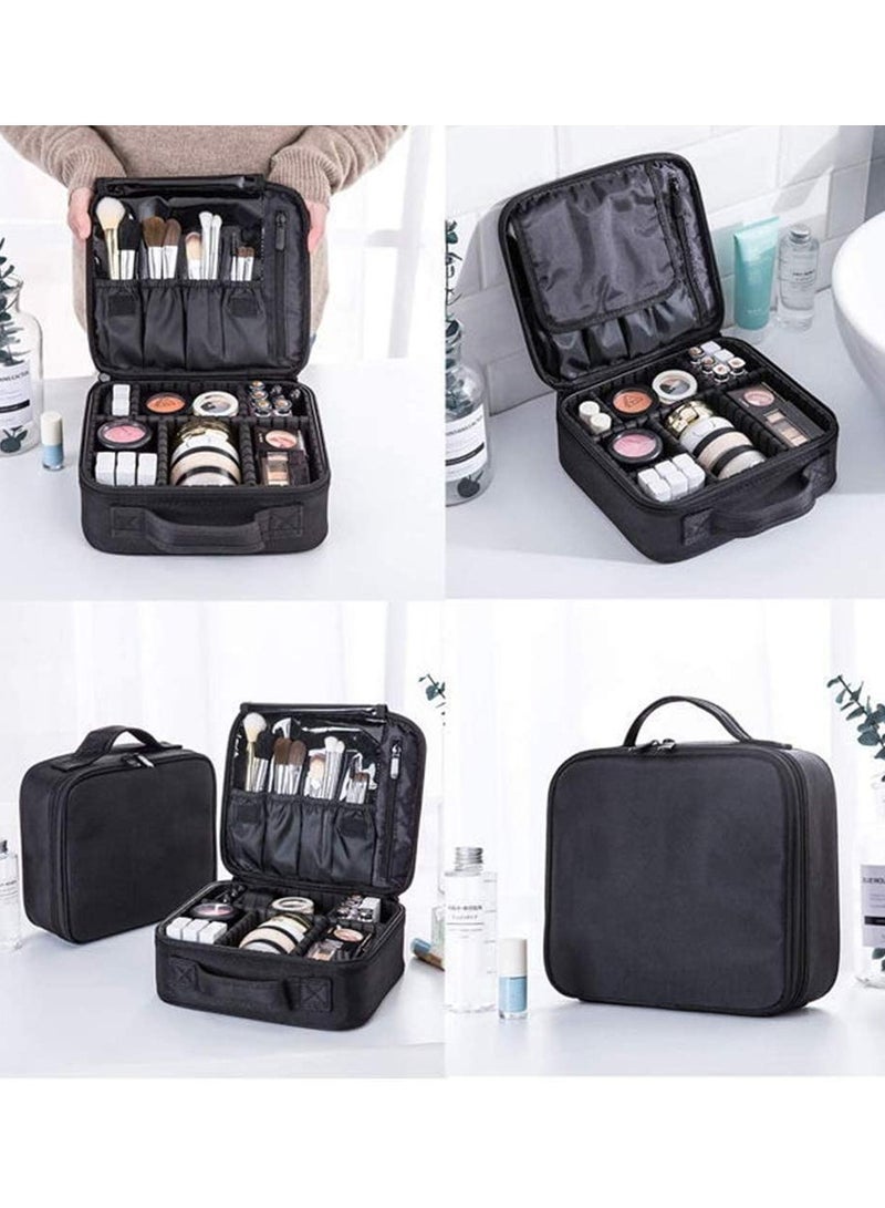 أوريتي حقيبة مكياج للسفر، منظم حقيبة مكياج محمولة للفنانين مع فواصل قابلة للتعديل لمستحضرات التجميل على الجانب S - Image 2