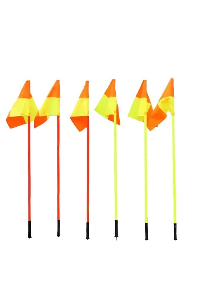 Spall Set of 4 pcs Soccer Football Field Corner flags Portable Soccer Flags Soccer Poles, Dribbling Soccer Equipment for Training - (Soccer Poles Flags)  - Image 1