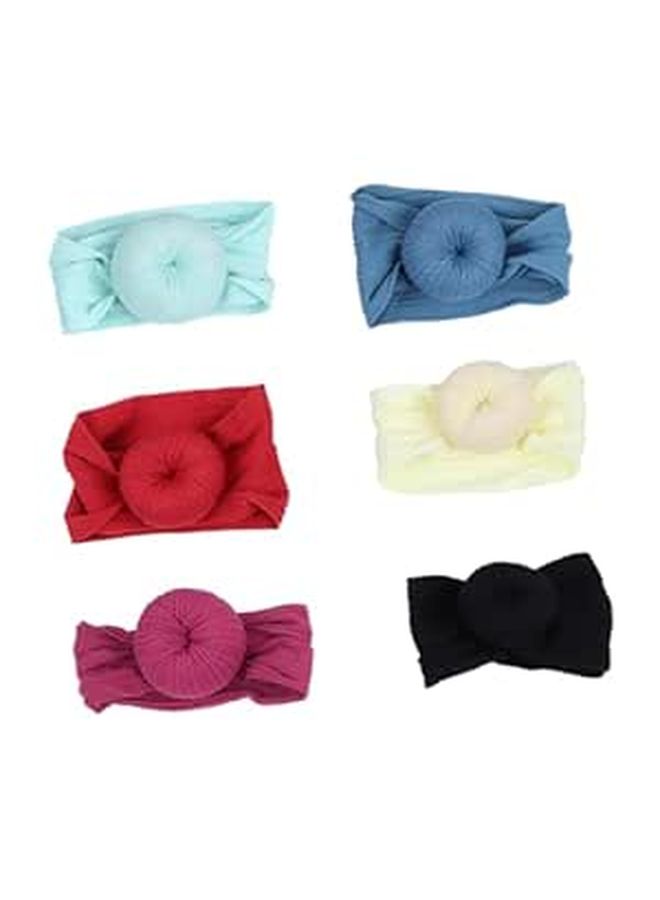 Soft Turban Headbands For Newborns Mint Green Deep Purple Beige And Black 6 Pieces - Image 1
