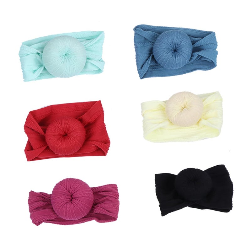 Soft Turban Headbands For Newborns Mint Green Deep Purple Beige And Black 6 Pieces - Image 2