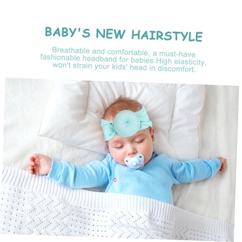 Soft Turban Headbands For Newborns Mint Green Deep Purple Beige And Black 6 Pieces - Image 4