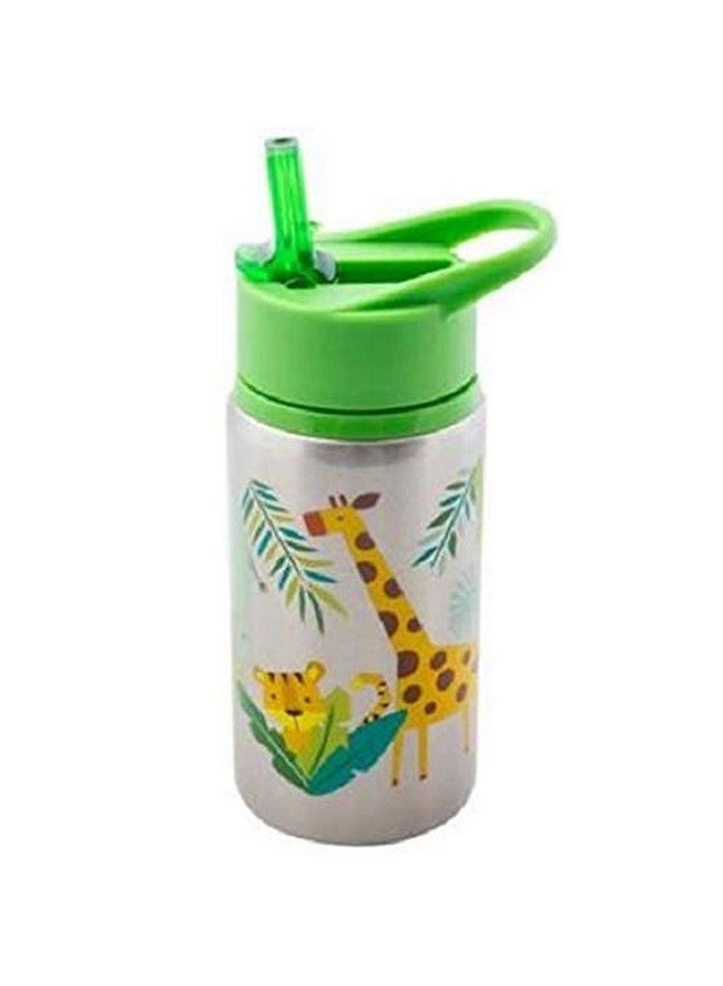 ستيفن جوزيف زجاجات مياه من الفولاذ المقاوم للصدأ من ستيفن جوزيف، سعة 18 أونصة، غطاء من القش، كوب قابل لإعادة الاستخدام، معزول، حديقة حيوانات - Image 1