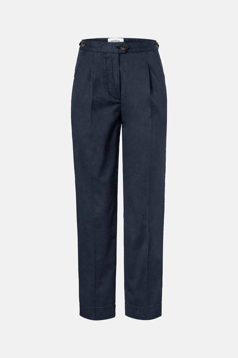 Tchibo Women Modern Fit Plain Chino Pants, Navy - Image 2