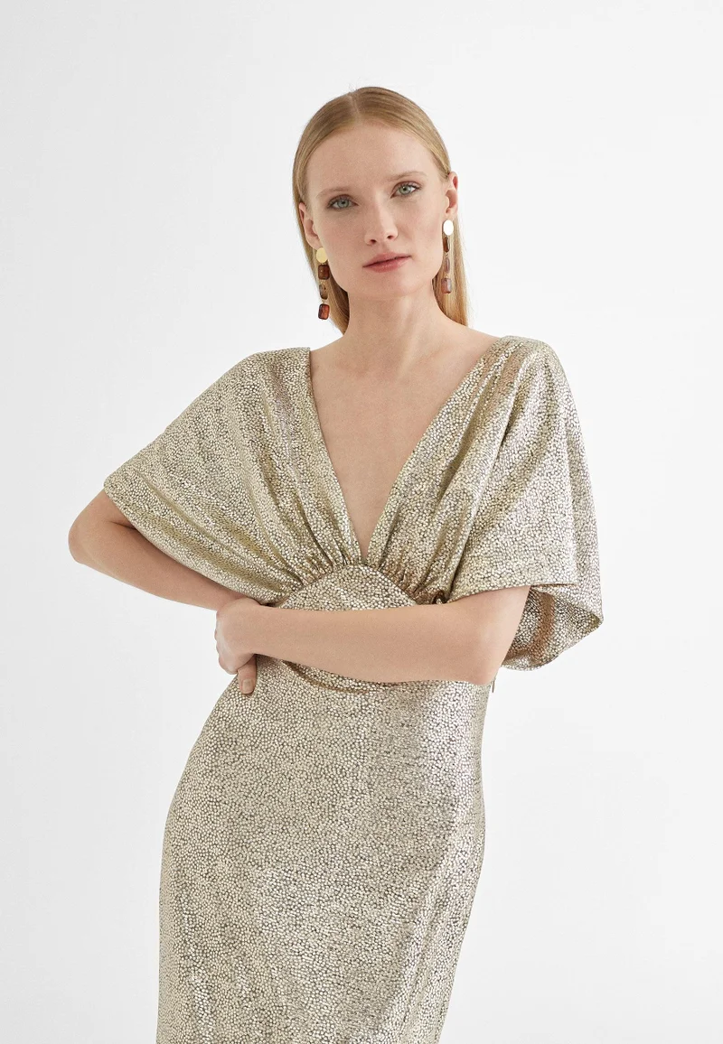 Lola Casademunt Long dress with wide short sleeves