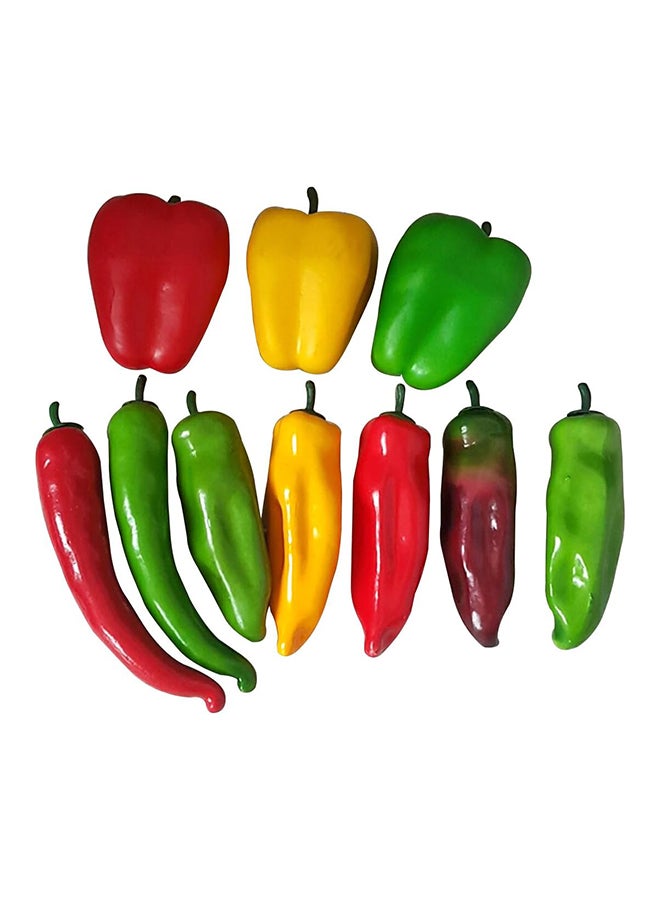Pack Of 10 Artificial Pepper Chilli Decoration Fake Fruit Fruit