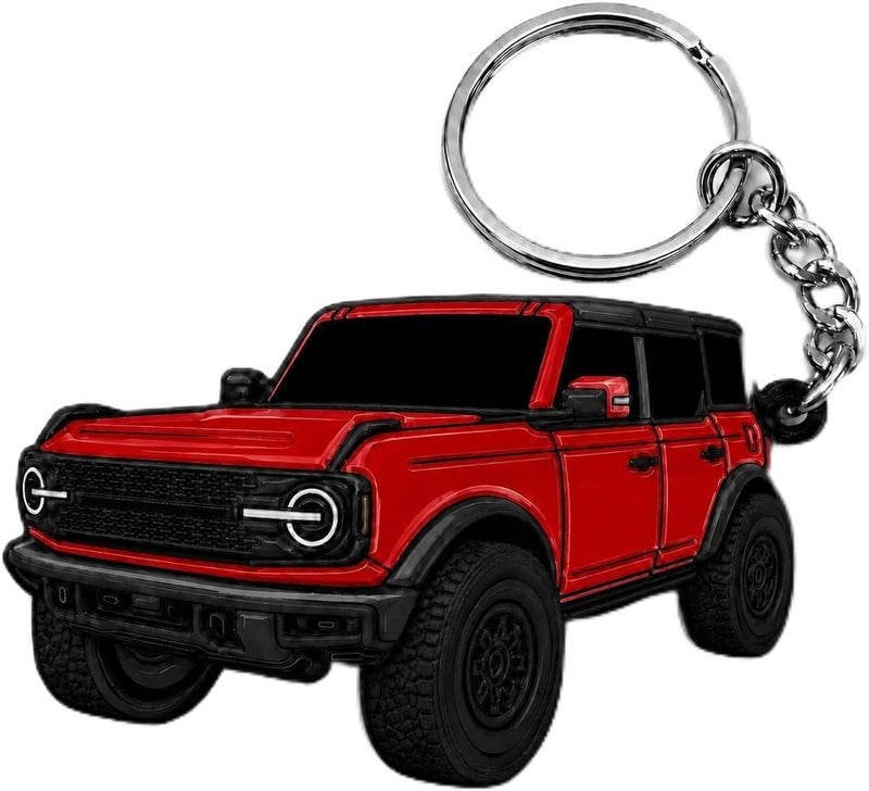 FOUR WHEEL BEAST إكسسوارات سلسلة مفاتيح برونكو - غطاء حامل مفتاح 4 أبواب - تعديلات رائعة متوافقة مع فورد برونكو 2021 2022 2023 - Image 1