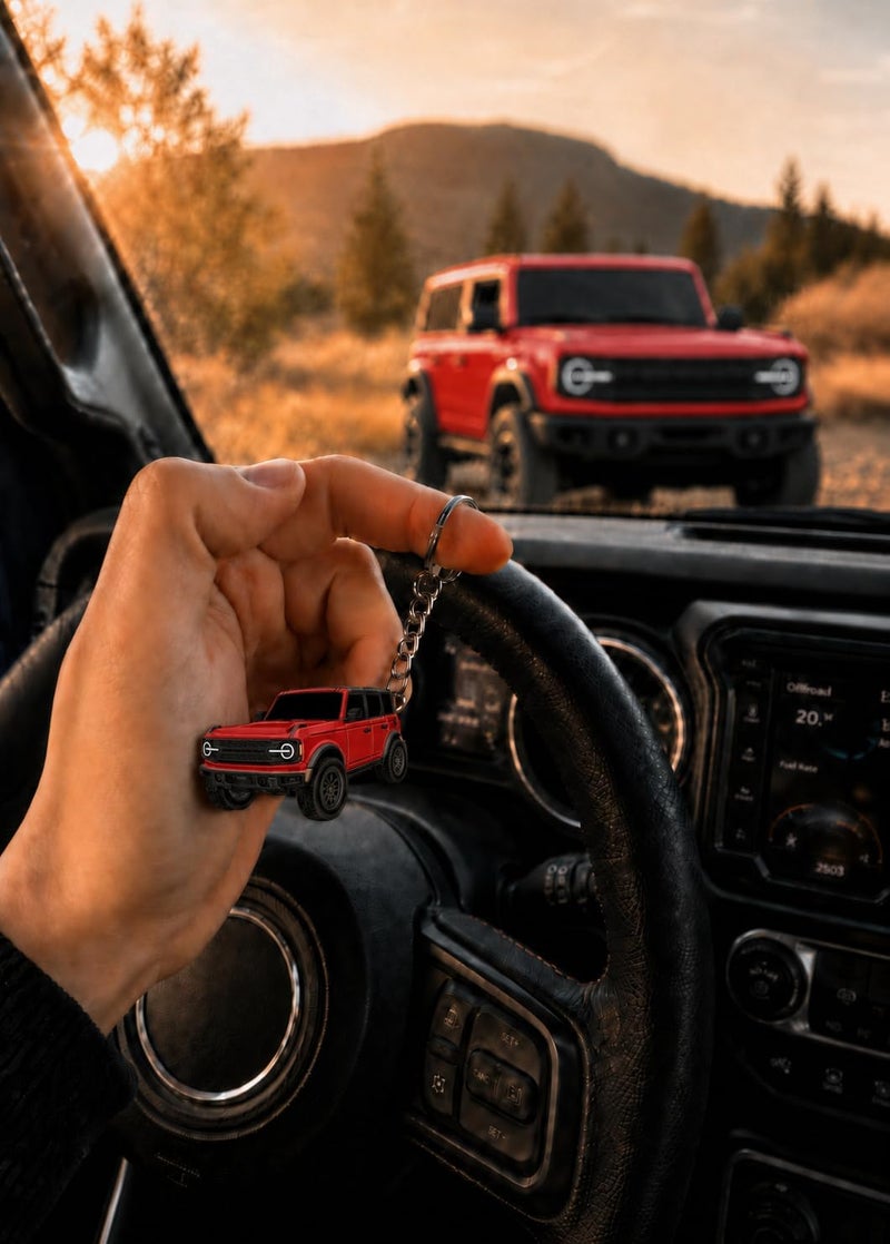 FOUR WHEEL BEAST إكسسوارات سلسلة مفاتيح برونكو - غطاء حامل مفتاح 4 أبواب - تعديلات رائعة متوافقة مع فورد برونكو 2021 2022 2023 - Image 5