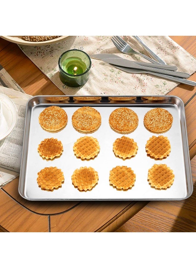 Stainless Steel Baking Sheet with Rack Set, 2 Pans + 2 Racks, 16 x 12 x 1 Inch - Image 5