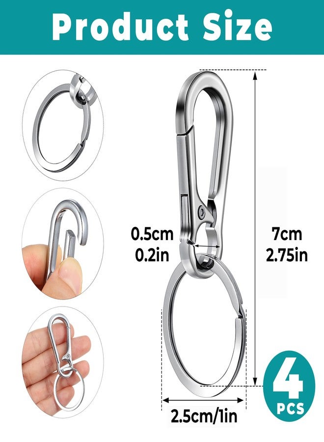 LLOUSSAK Dog Tag Clips, Stainless Steel Heavy Duty Ring Pet Tag Key Ring Clips, Pet Tags Clip for Collars Keychain Clip for Pets Collars and Harnesses - Image 2
