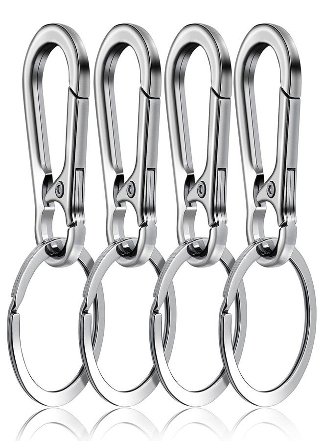 LLOUSSAK Dog Tag Clips, Stainless Steel Heavy Duty Ring Pet Tag Key Ring Clips, Pet Tags Clip for Collars Keychain Clip for Pets Collars and Harnesses - Image 1