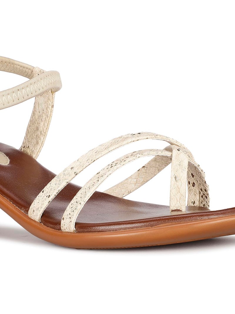 Bata Womens Aroma Sandal Heels, (6618733), 5 Beige - Image 5