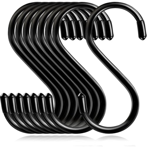 Dapute 6 Pack Heavy Duty S Hooks for Hanging, Non Slip Vinyl Coated S Hook for Hanging Closet,Jeans, Pots, Mugs, Pans, Bird Feeders Kitchen and Large S Hook for Hanging Plants- 5 inch Length - Image 1