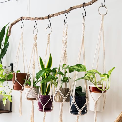 Dapute 6 Pack Heavy Duty S Hooks for Hanging, Non Slip Vinyl Coated S Hook for Hanging Closet,Jeans, Pots, Mugs, Pans, Bird Feeders Kitchen and Large S Hook for Hanging Plants- 5 inch Length - Image 3