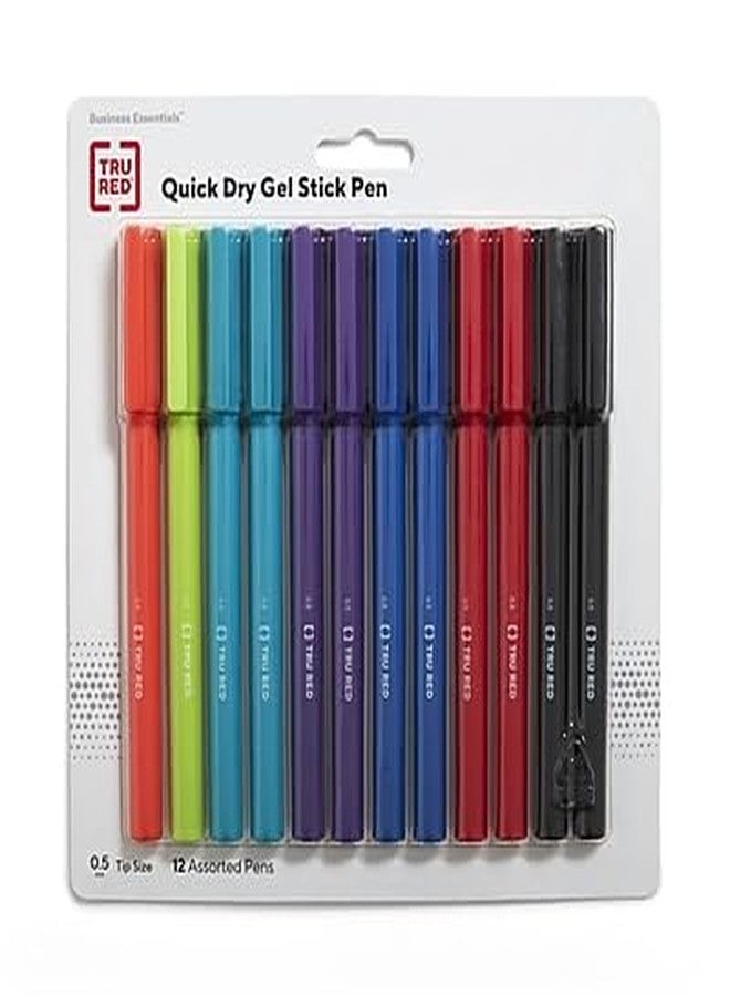 TRU RED Gel Pens, Fine Point 0.5mm, Assorted Ink Colors, 24 Pack - Quick‑Dry Pens for Smooth, Smear‑Free Writing - Image 1