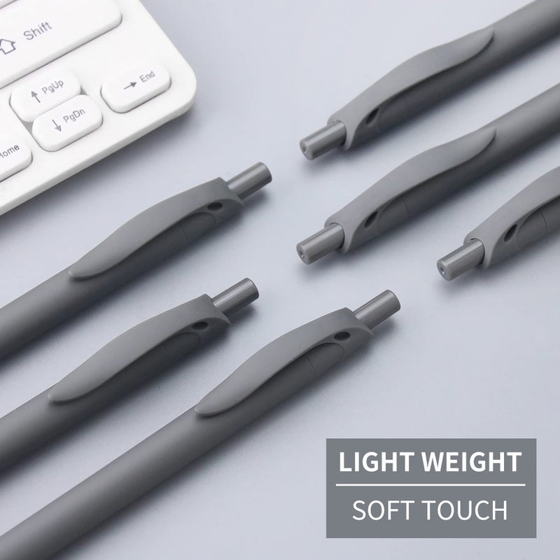 deegtran Pens Bulk, 50 Pack No Bleed Grey Barrel Black Ink Click Pens, Wholesale Retractable Ballpoint Pens, Pen Medium Point, Smooth black Ink Pen, 1.0MM - Image 4