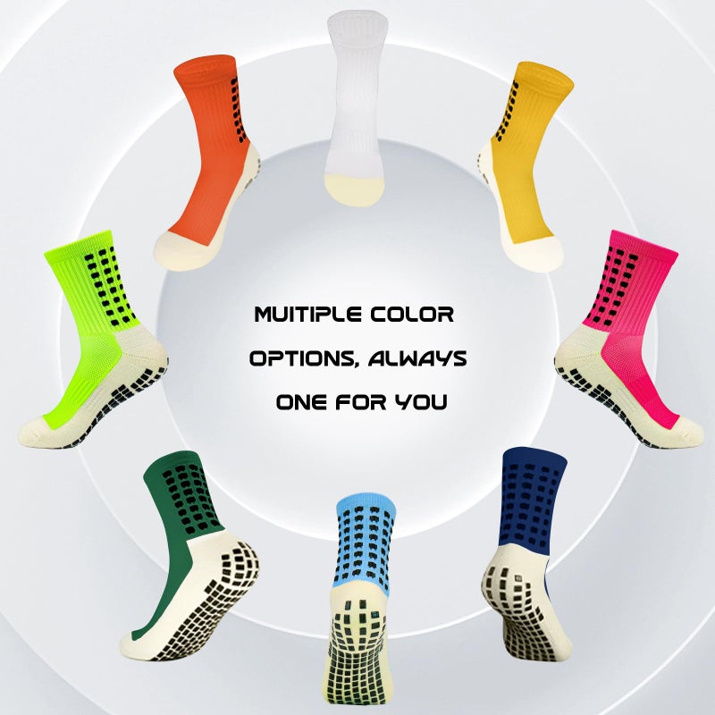 Yufree 4 Pairs Mens Grip Soccer Socks Non Slip Grippy Women Socks for Football Basketball Sports - Image 4