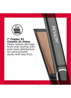 Revlon Revlon Copper Smooth Hair Flat Iron | Frizz Control for Fast and Shiny Styles, (XL 1 in)  - Image 2