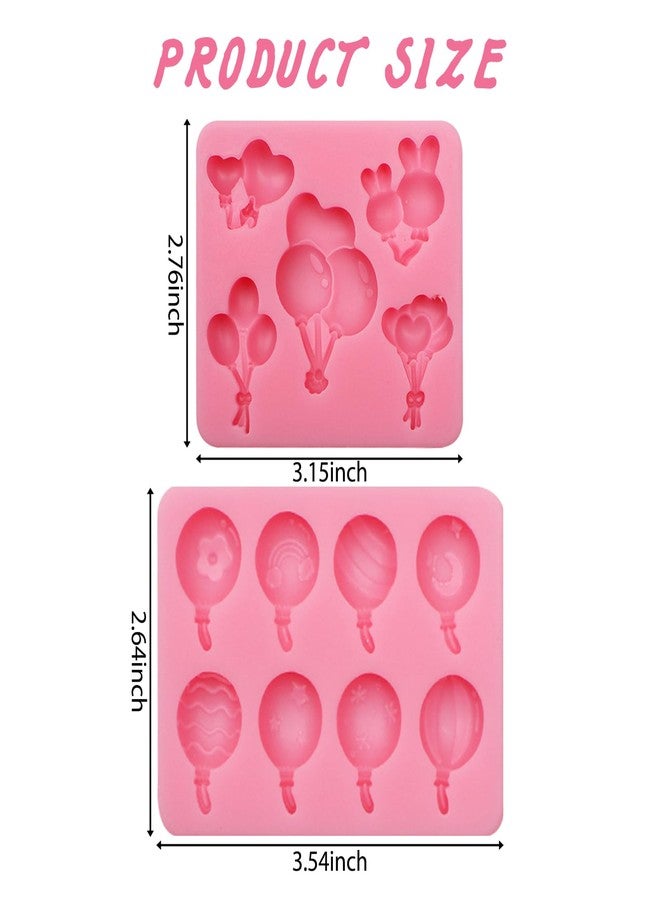 Caregene Balloon Silicone Molds Baby Shower Chocolate molds for Fondant, 2-Piece Balloon Candy Making Molds, Pink - Image 2
