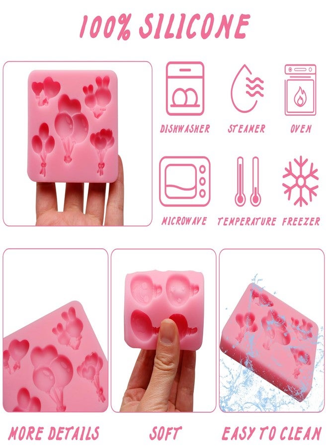 Caregene Balloon Silicone Molds Baby Shower Chocolate molds for Fondant, 2-Piece Balloon Candy Making Molds, Pink - Image 3