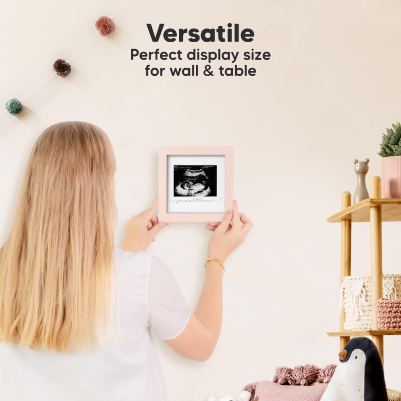 KeaBabies Baby Sonogram Picture Frame - Modern Ultrasound Picture Frames for Mom to Be, First Pregnancy Gifts for Expecting Mom & First Time Dad, Baby Gender Reveal Gifts (Petal Pink) - Image 5
