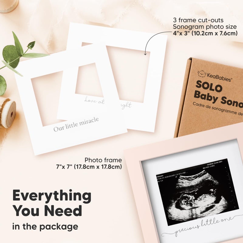 KeaBabies Baby Sonogram Picture Frame - Modern Ultrasound Picture Frames for Mom to Be, First Pregnancy Gifts for Expecting Mom & First Time Dad, Baby Gender Reveal Gifts (Petal Pink) - Image 2