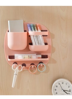 Remote Control Holder, Magazine Rack, Desk Organizers and Storage, Office Supplies Storage Box,Pen&Pencil Holder for Desk,Bedside Caddy For Dorm Bed,Locker Accessories,Bedroom Decor (Pink)