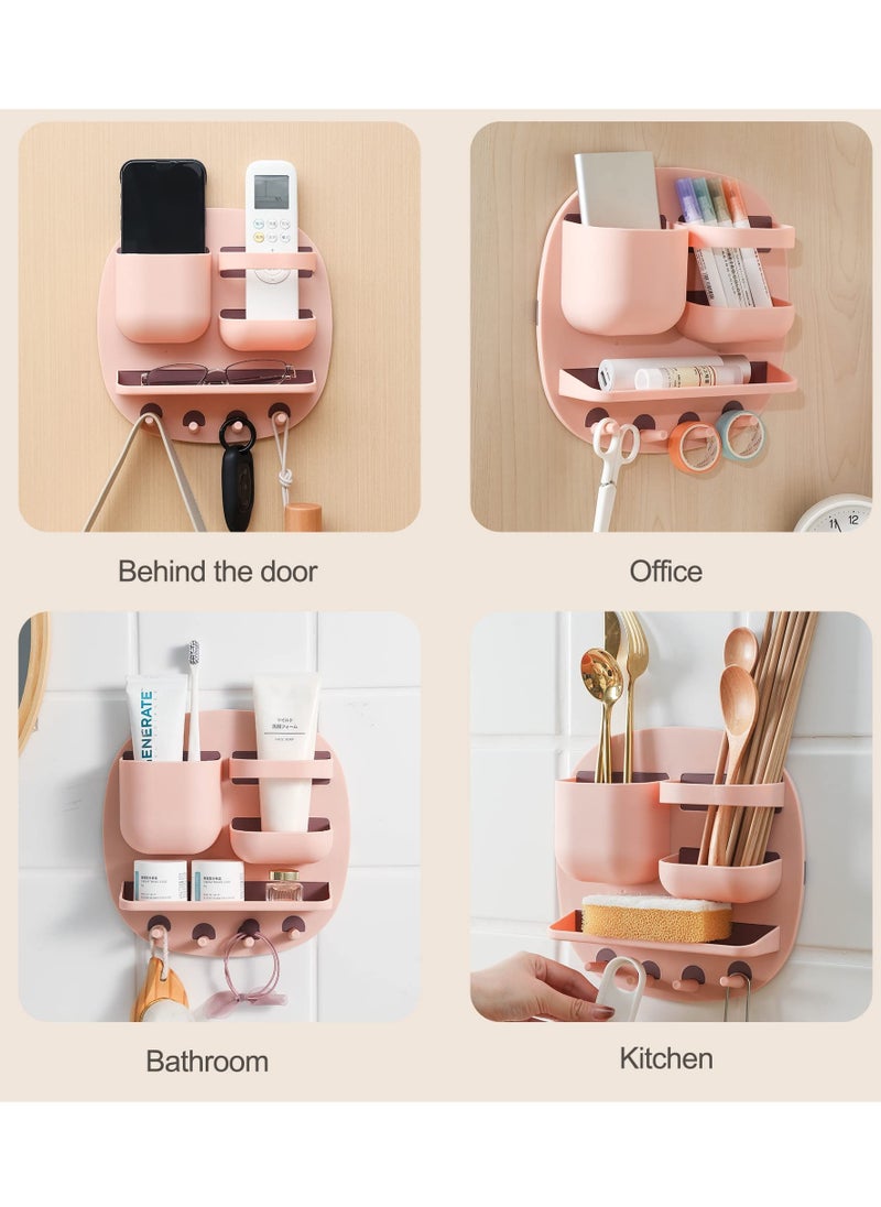 Excefore - Remote Control Holder, Magazine Rack, Desk Organizers and Storage, Office Supplies Storage Box,Pen&Pencil Holder for Desk,Bedside Caddy For Dorm Bed,Locker Accessories,Bedroom Decor (Pink) - Image 1