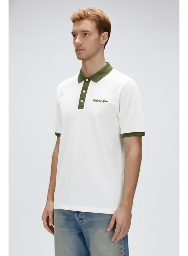 Bad Bear Awake White Polo Collar Men's T-Shirt.